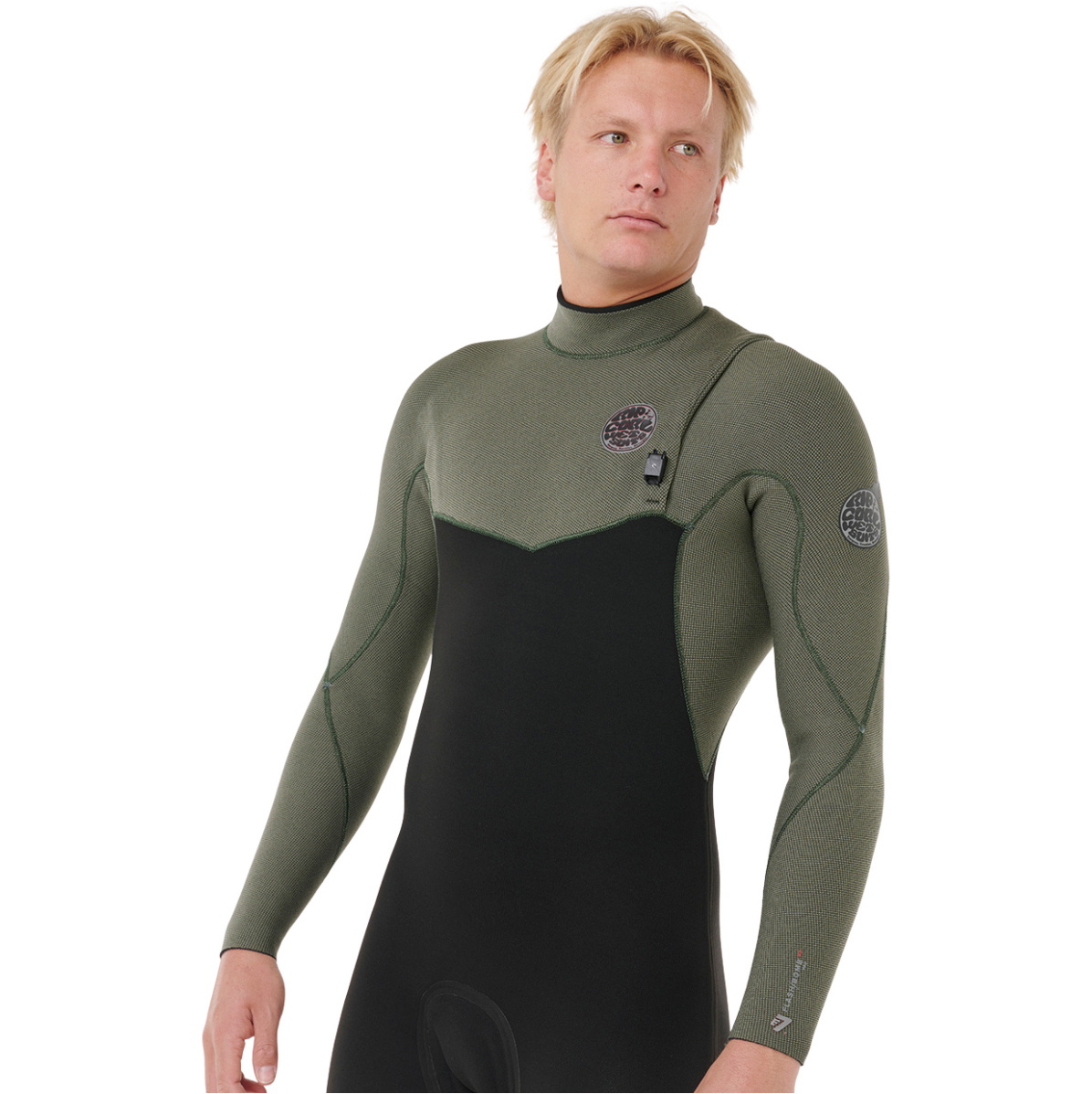2026 Rip Curl Flashbomb Pro 4/3mm Zip Free Våddragt 17FMFS - Til Mænd Deep Cactus